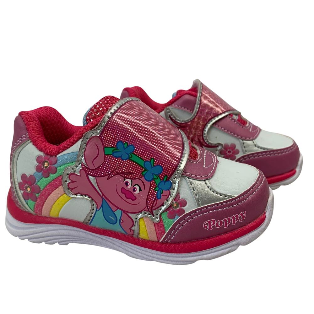 NWOT Dreamworks Trolls Poppy Toddler Girls Sz 5 Sneakers Rainbow Flower Movie